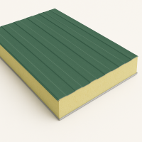 Стеновая сэндвич-панель с минеральной ватой 80 мм RAL 5005